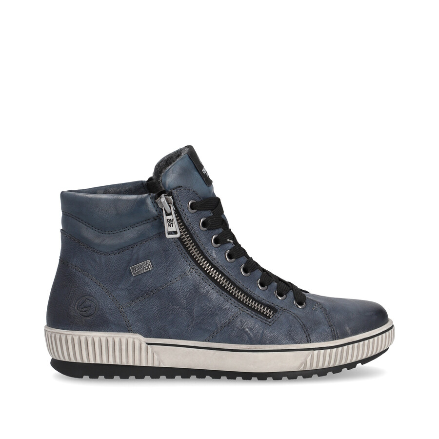 botas azules con cremallera para mujer remonte d0772-14