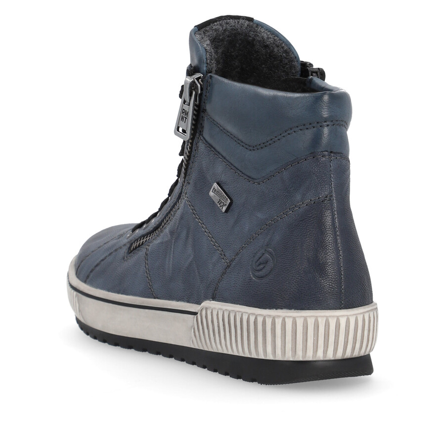 botas azules con cremallera para mujer remonte d0772-14