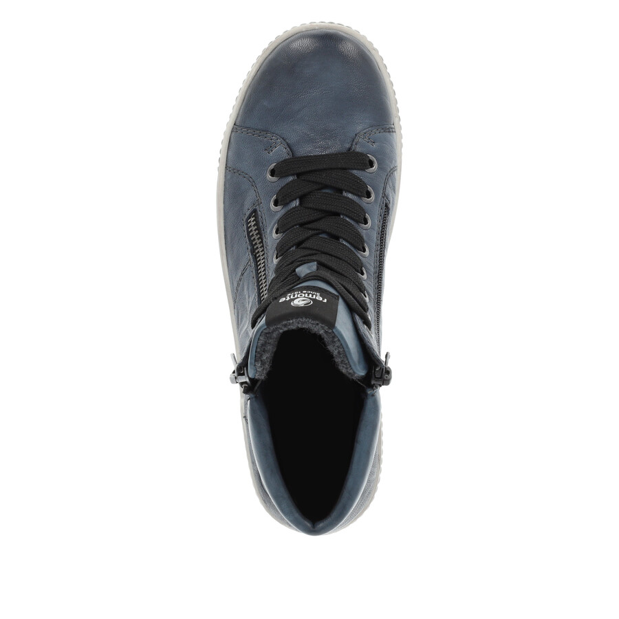 botas azules con cremallera para mujer remonte d0772-14