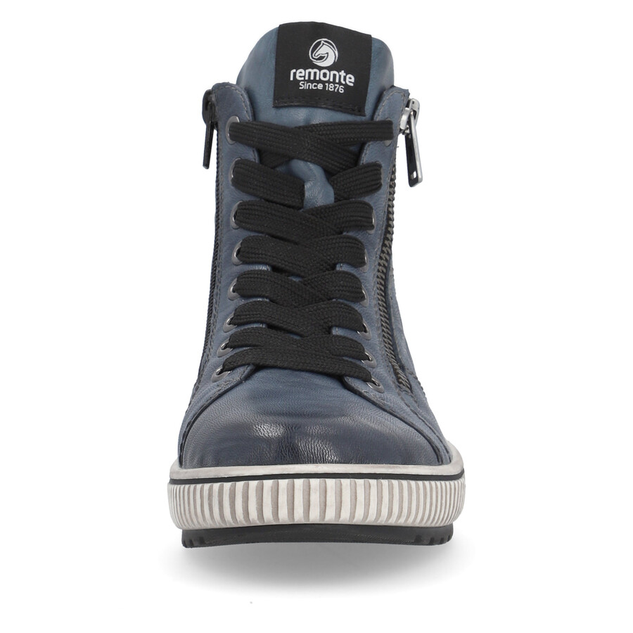 botas azules con cremallera para mujer remonte d0772-14