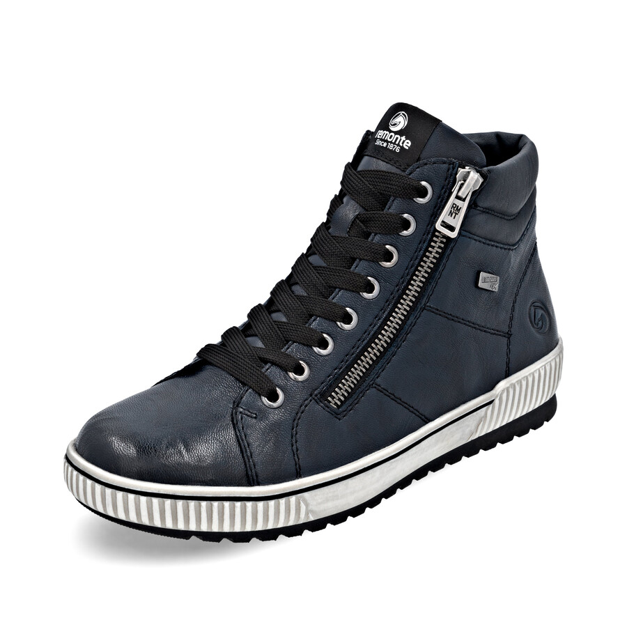 botas azules con cremallera para mujer remonte d0772-15
