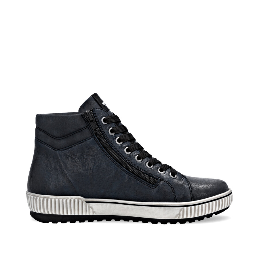 botas azules con cremallera para mujer remonte d0772-15