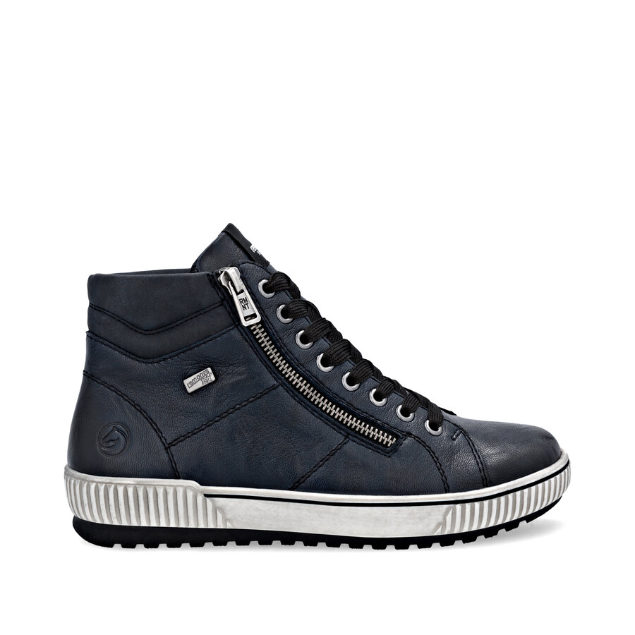 botas azules con cremallera para mujer remonte d0772-15