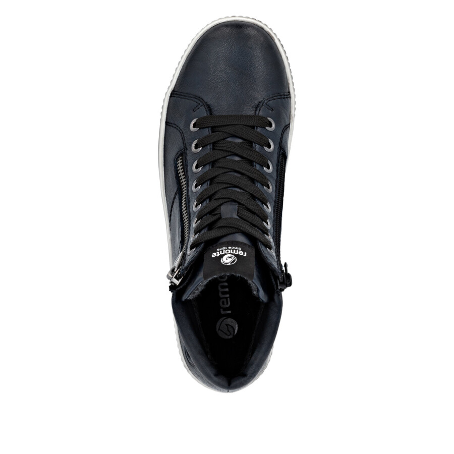 botas azules con cremallera para mujer remonte d0772-15