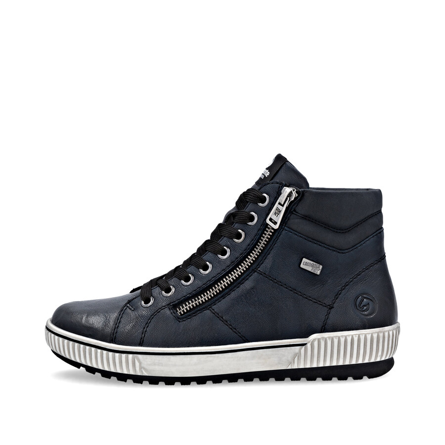botas azules con cremallera para mujer remonte d0772-15