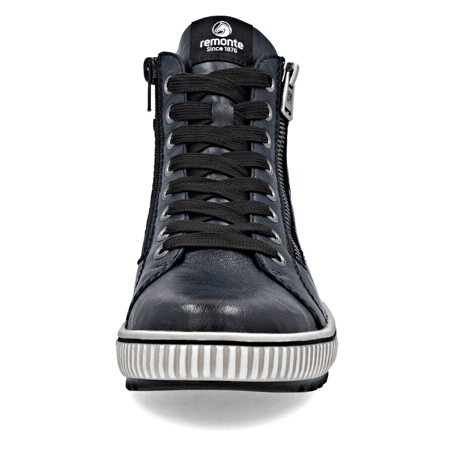 botas azules con cremallera para mujer remonte d0772-15