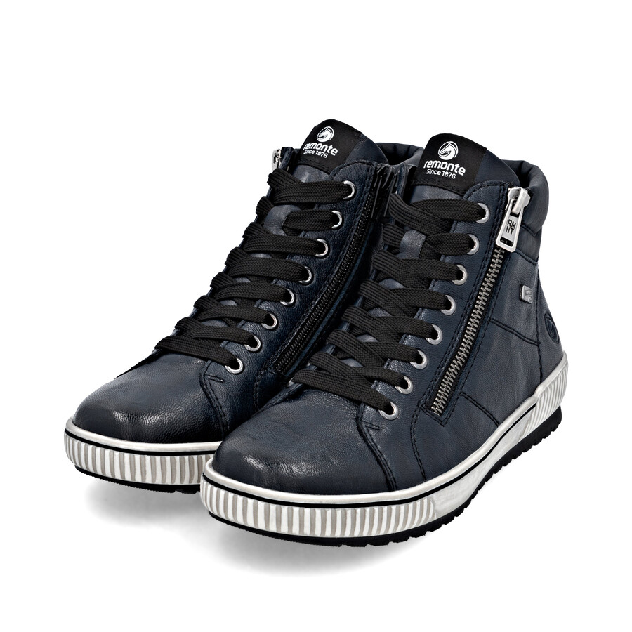 botas azules con cremallera para mujer remonte d0772-15