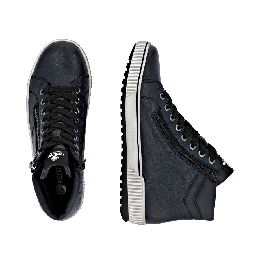 botas azules con cremallera para mujer remonte d0772-15