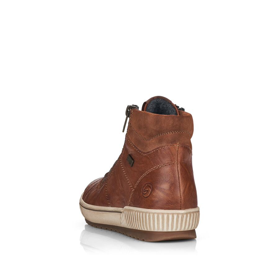 botas marrones con cremallera para mujer remonte d0772-22