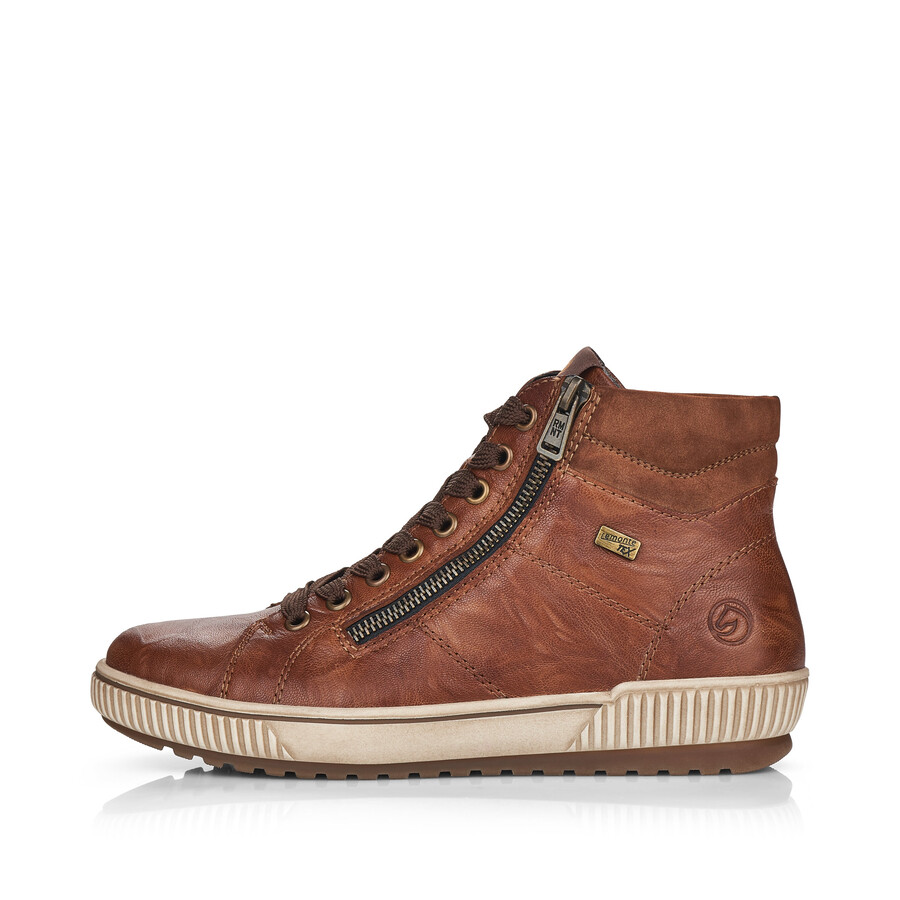 botas marrones con cremallera para mujer remonte d0772-22