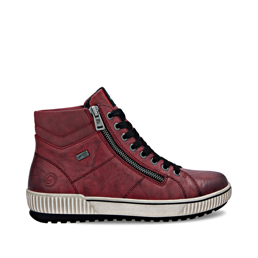 botas rojas con cremallera para mujer remonte d0772-36