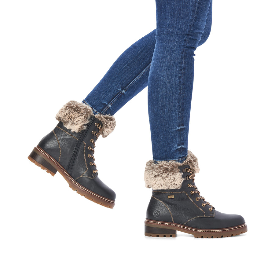 botas negras con cremallera para mujer remonte d0b74-01