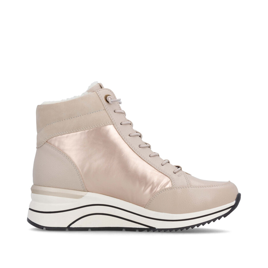 botas beige con cremallera para mujer remonte d0t72-60