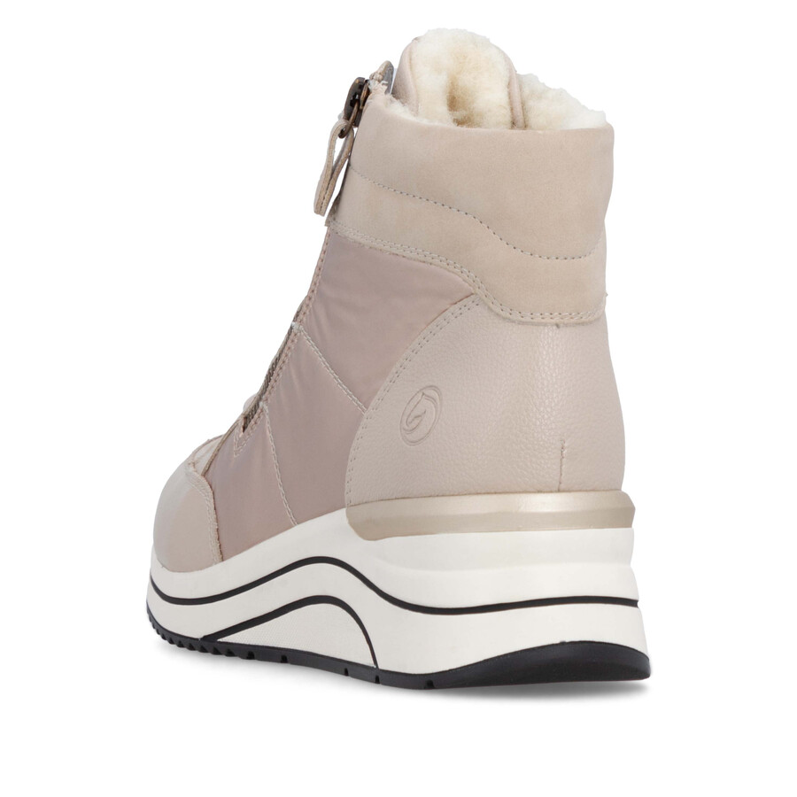 botas beige con cremallera para mujer remonte d0t72-60