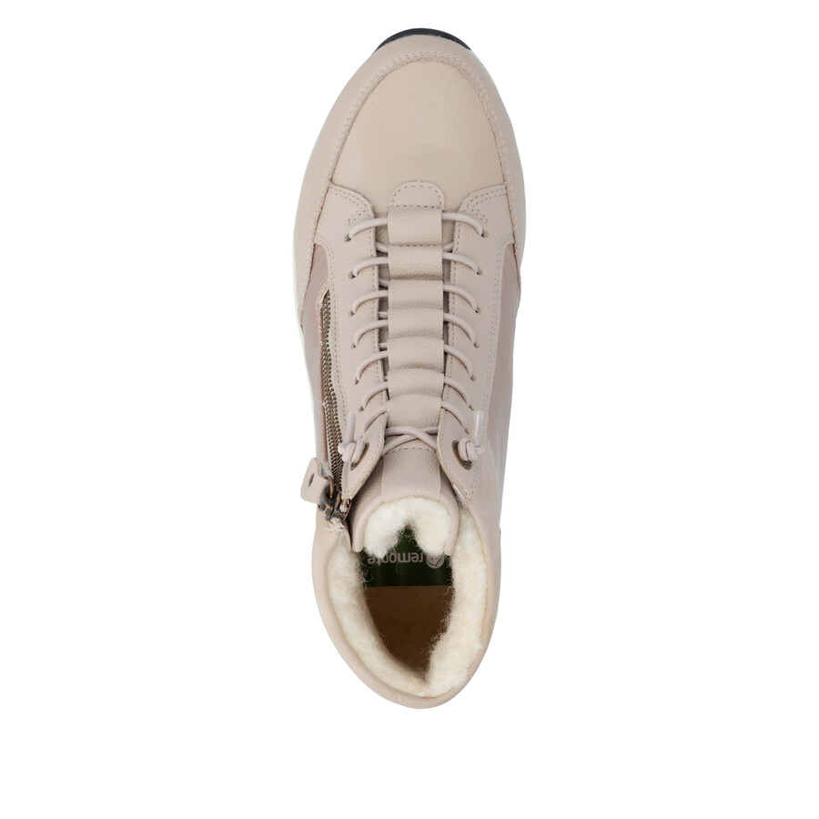 botas beige con cremallera para mujer remonte d0t72-60