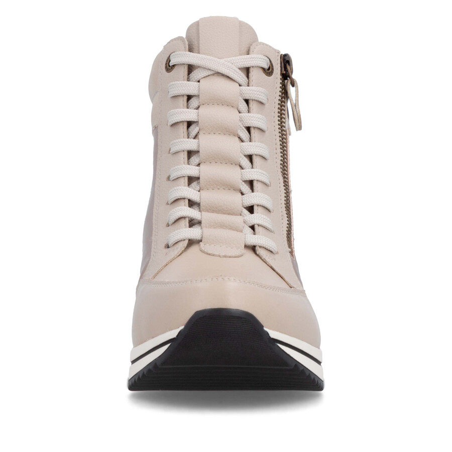 botas beige con cremallera para mujer remonte d0t72-60