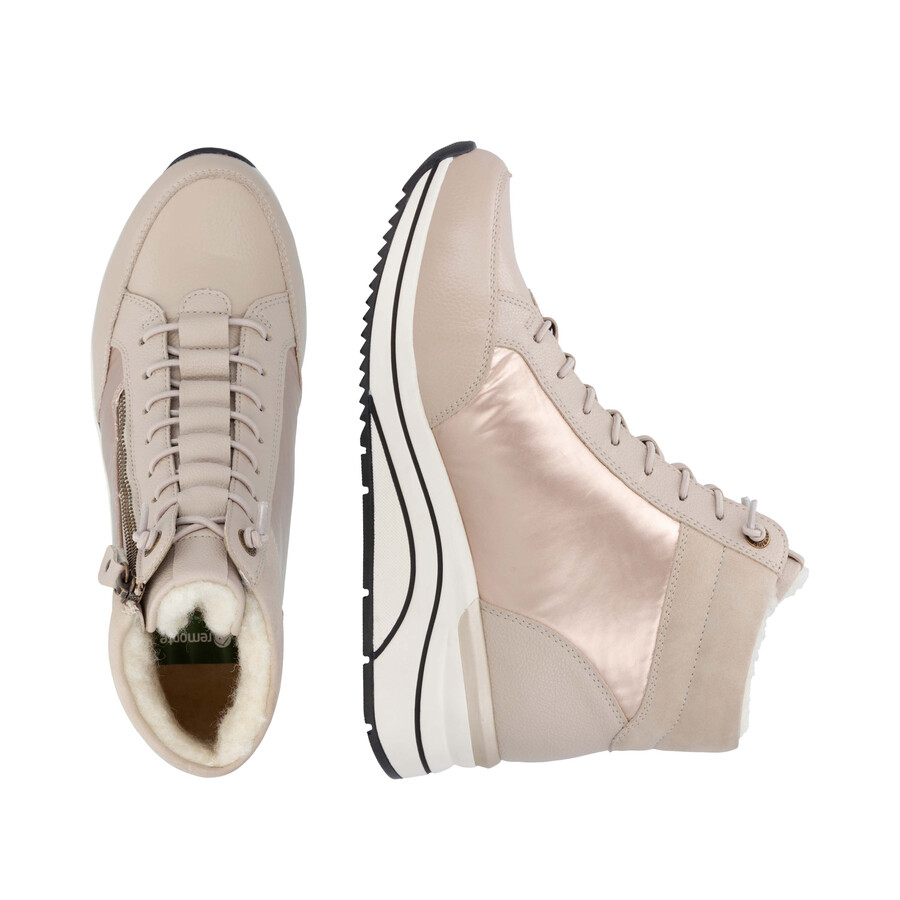 botas beige con cremallera para mujer remonte d0t72-60