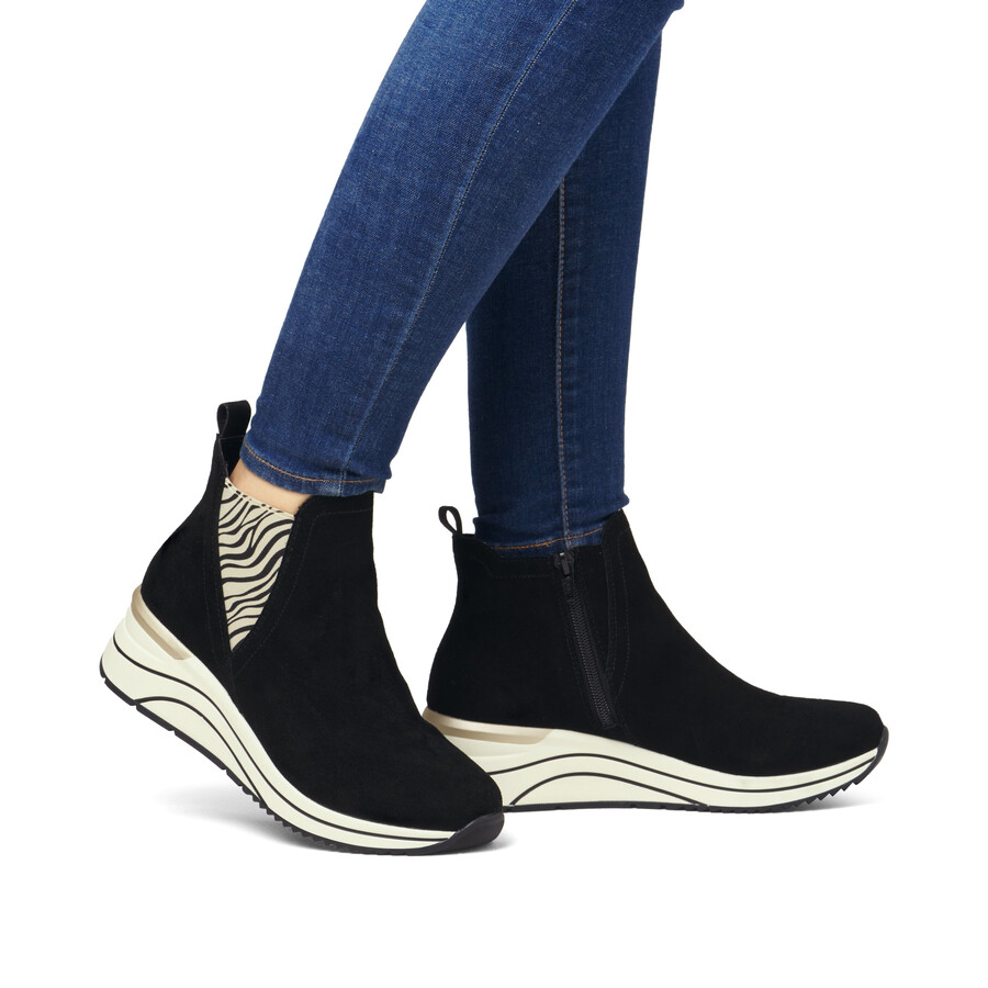 botas negras con cremallera para mujer remonte d0t75-03