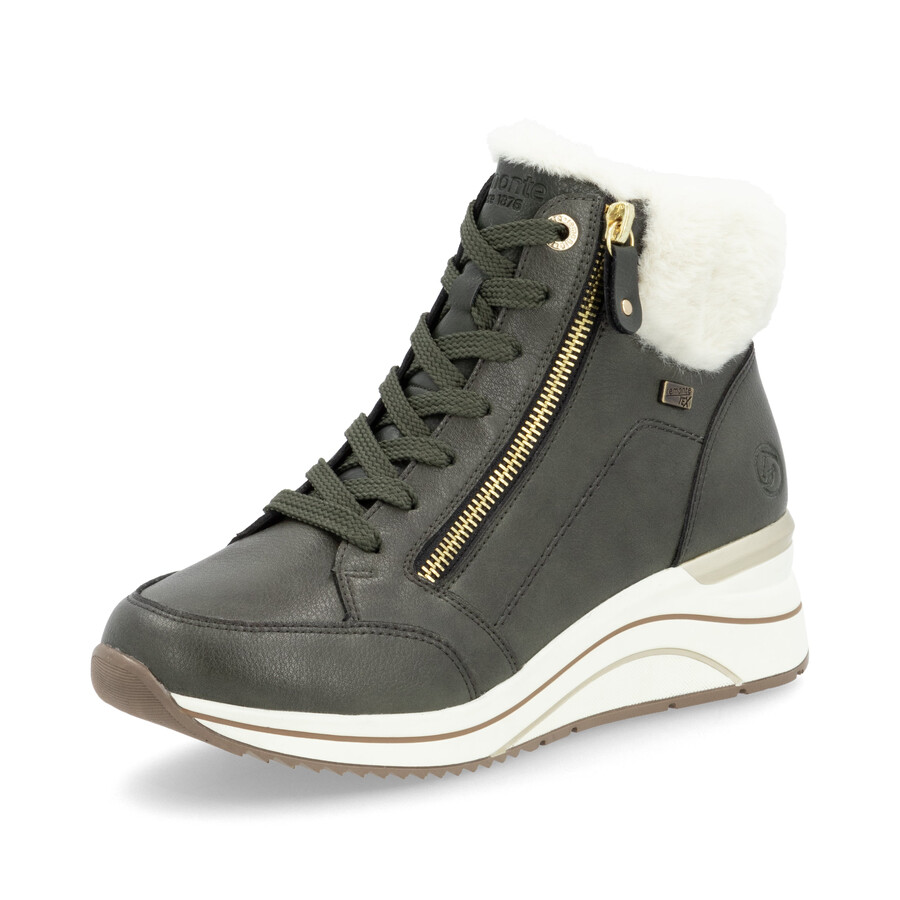 botas verdes con cremallera para mujer remonte d0t77-52