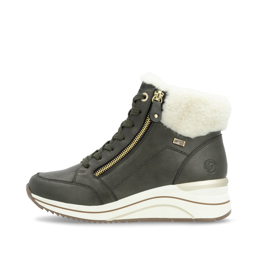 botas verdes con cremallera para mujer remonte d0t77-52