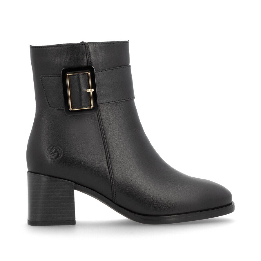 botas negras con cremallera para mujer remonte d0v80-00