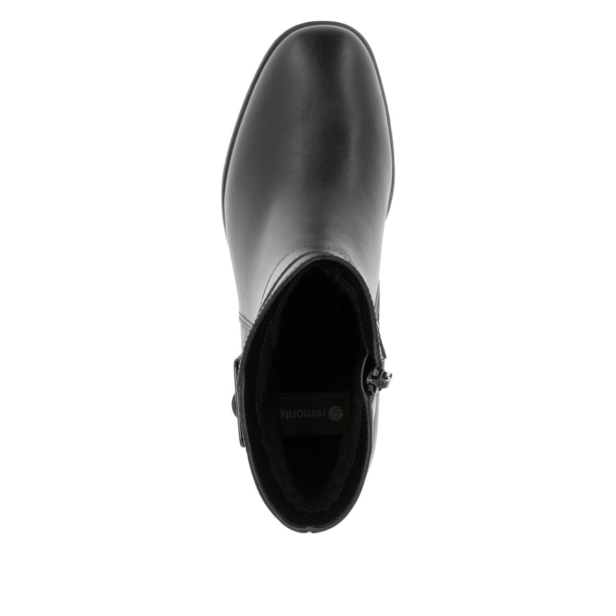 botas negras con cremallera para mujer remonte d0v80-00