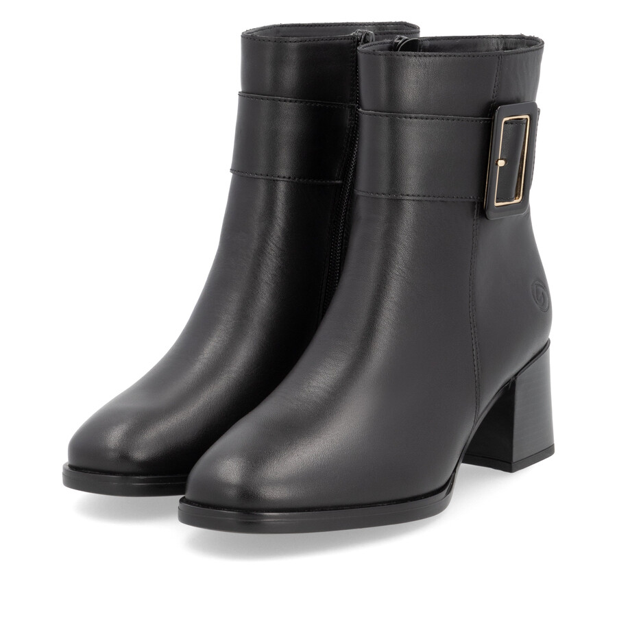 botas negras con cremallera para mujer remonte d0v80-00