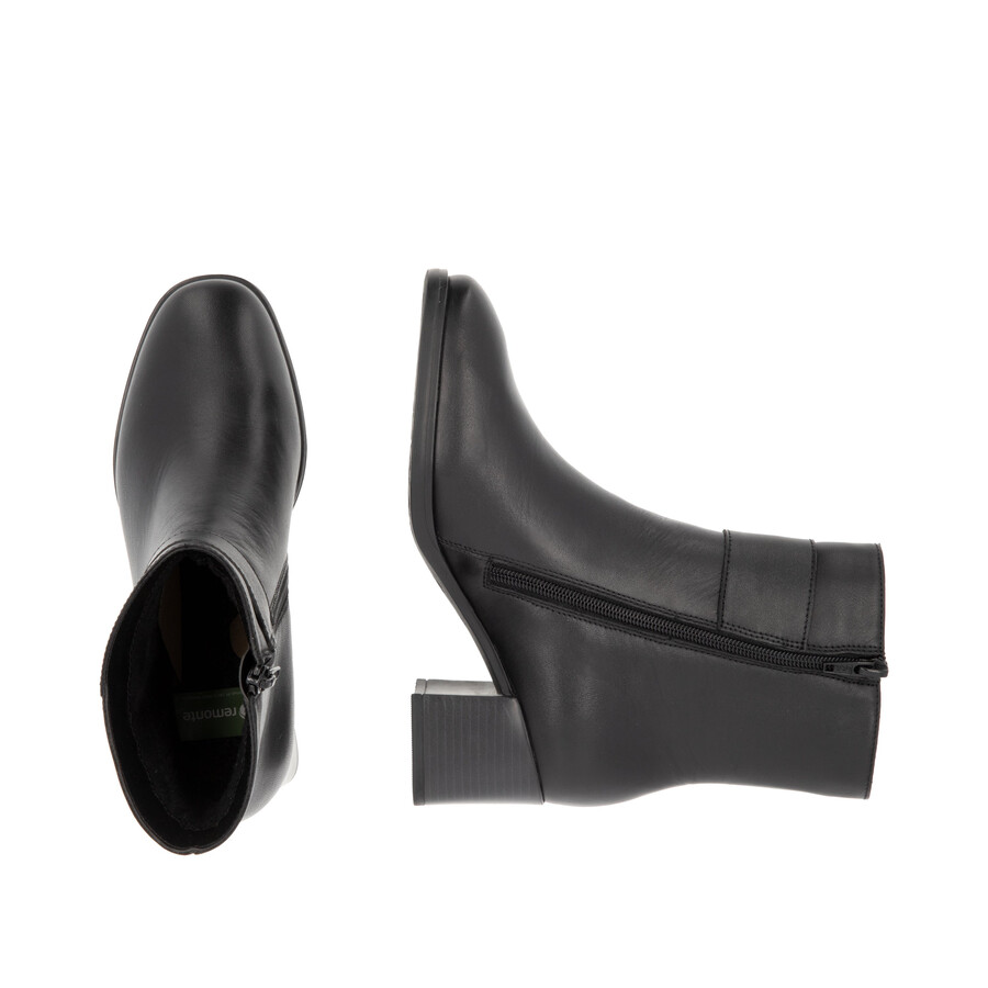 botas negras con cremallera para mujer remonte d0v80-00