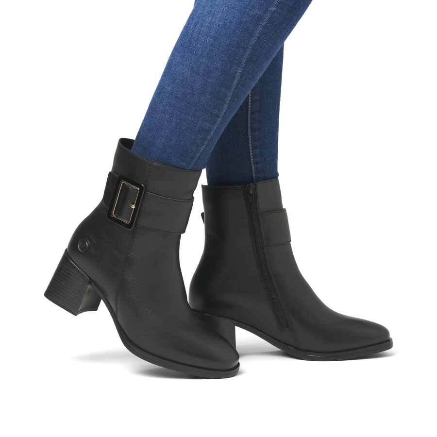 botas negras con cremallera para mujer remonte d0v80-00