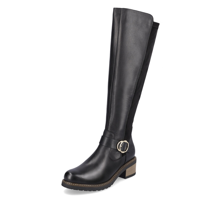 botas negras con cremallera para mujer remonte d1a73-01