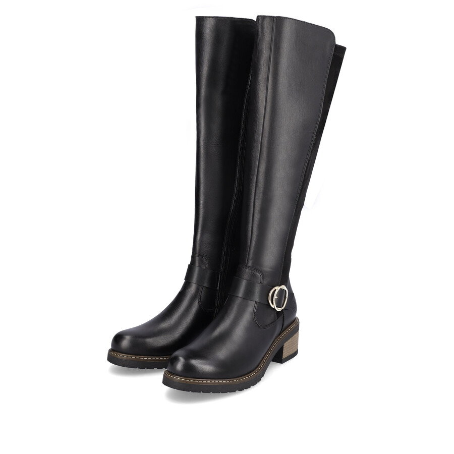 botas negras con cremallera para mujer remonte d1a73-01