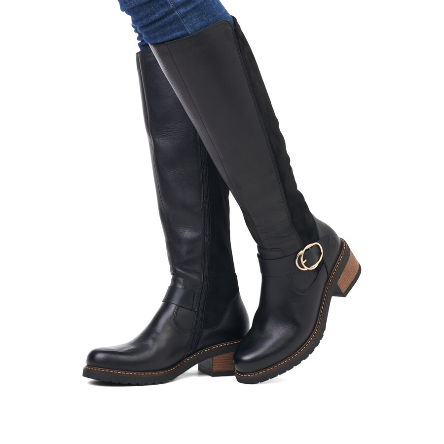 botas negras con cremallera para mujer remonte d1a73-01