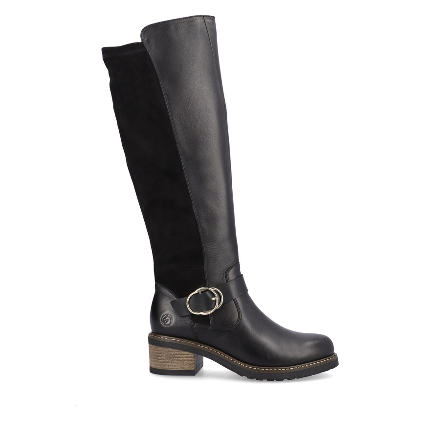 botas negras con cremallera para mujer remonte d1a73-01