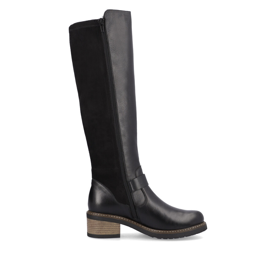 botas negras con cremallera para mujer remonte d1a73-01