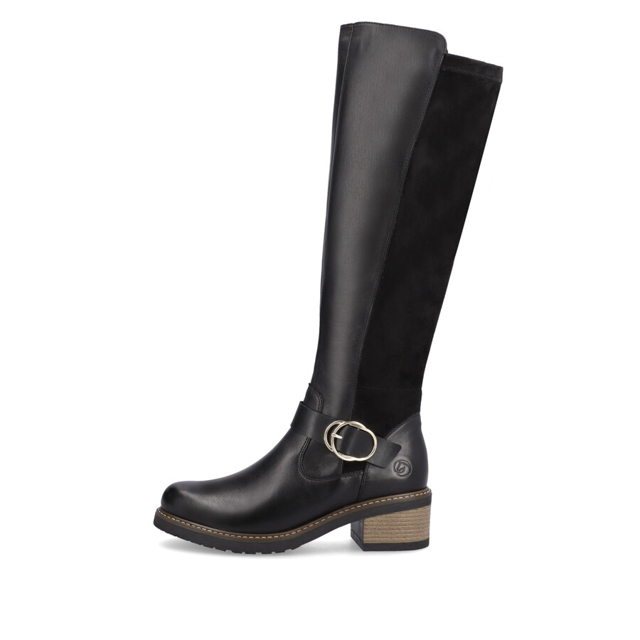 botas negras con cremallera para mujer remonte d1a73-01