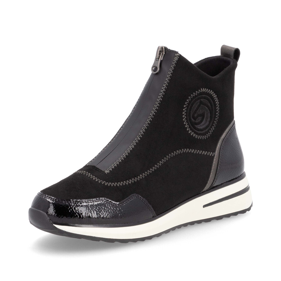 botas negras con cremallera para mujer remonte d1g70-03