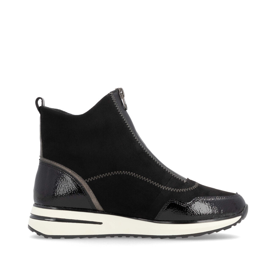 botas negras con cremallera para mujer remonte d1g70-03