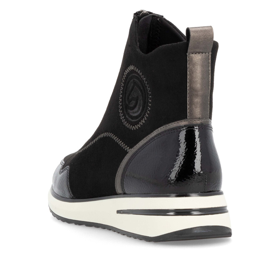 botas negras con cremallera para mujer remonte d1g70-03