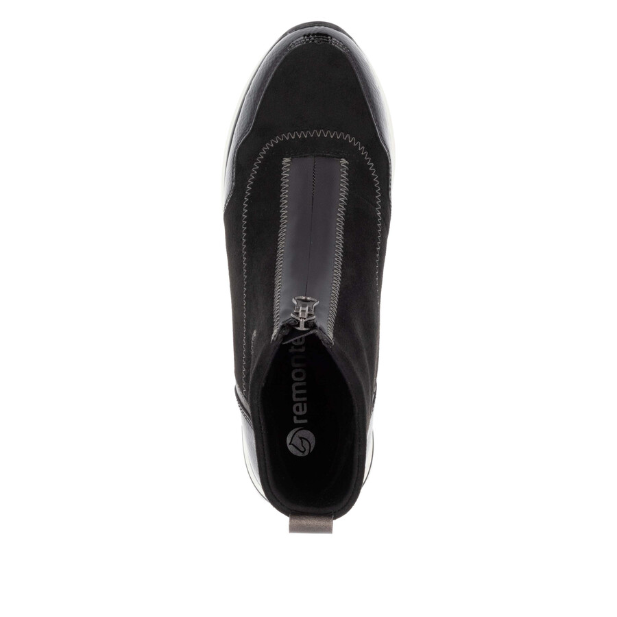 botas negras con cremallera para mujer remonte d1g70-03