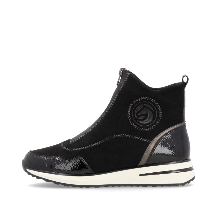 botas negras con cremallera para mujer remonte d1g70-03
