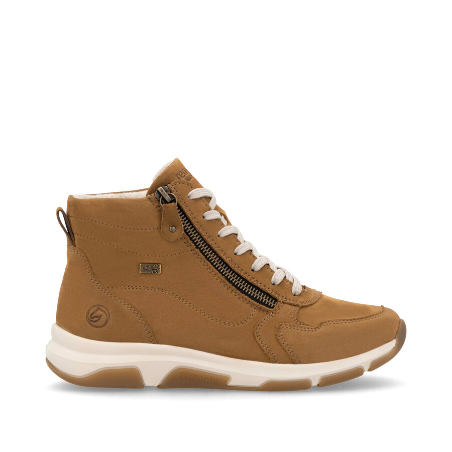 botas marrones con cremallera para mujer remonte d1s71-22