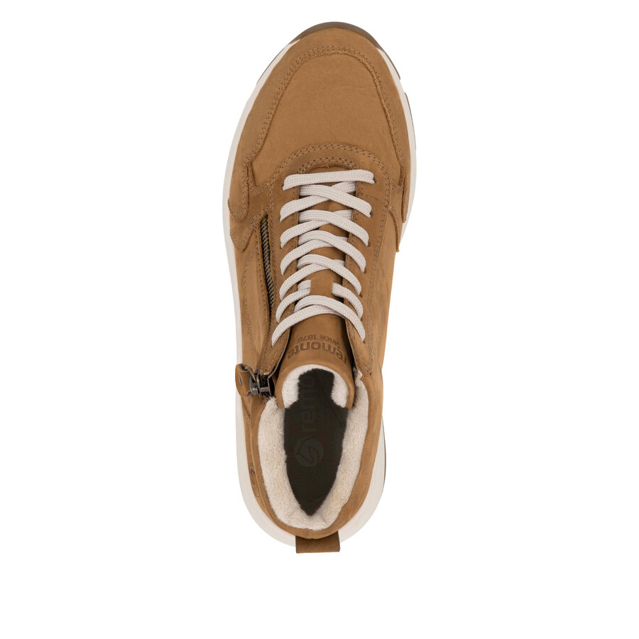 botas marrones con cremallera para mujer remonte d1s71-22