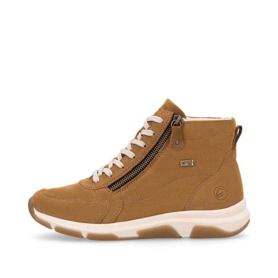 botas marrones con cremallera para mujer remonte d1s71-22