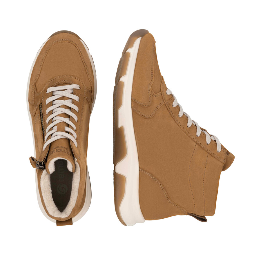botas marrones con cremallera para mujer remonte d1s71-22