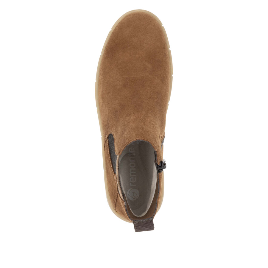 botas marrones con cremallera para mujer remonte d1t71-24