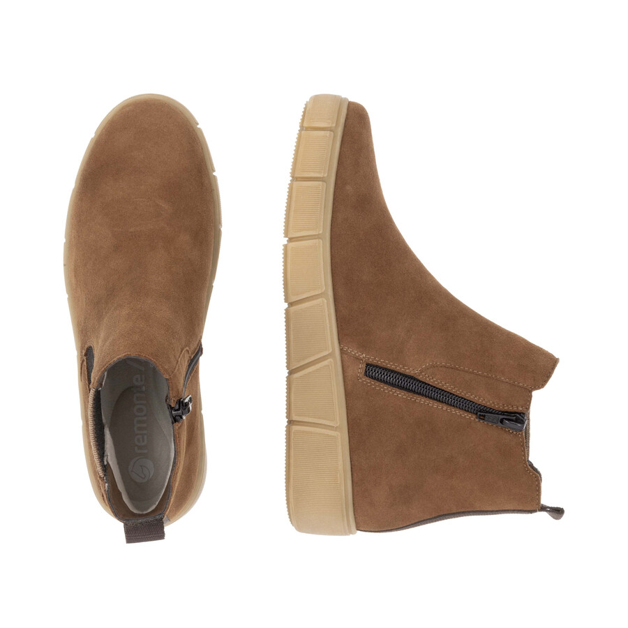 botas marrones con cremallera para mujer remonte d1t71-24