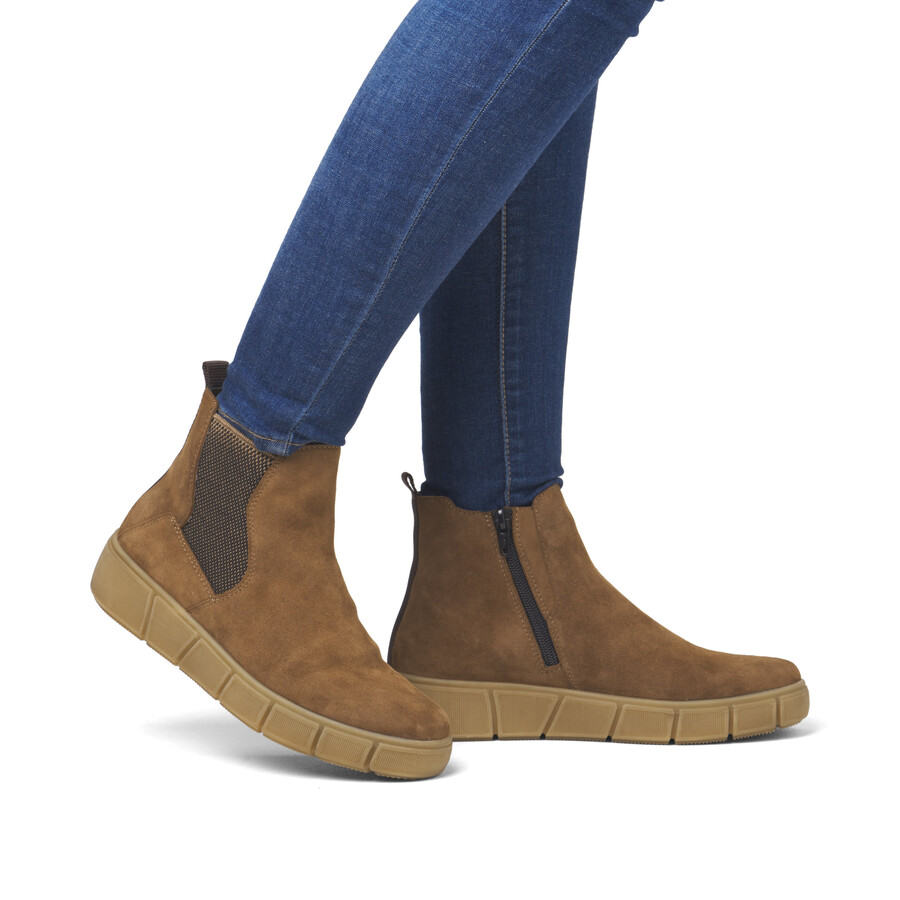 botas marrones con cremallera para mujer remonte d1t71-24