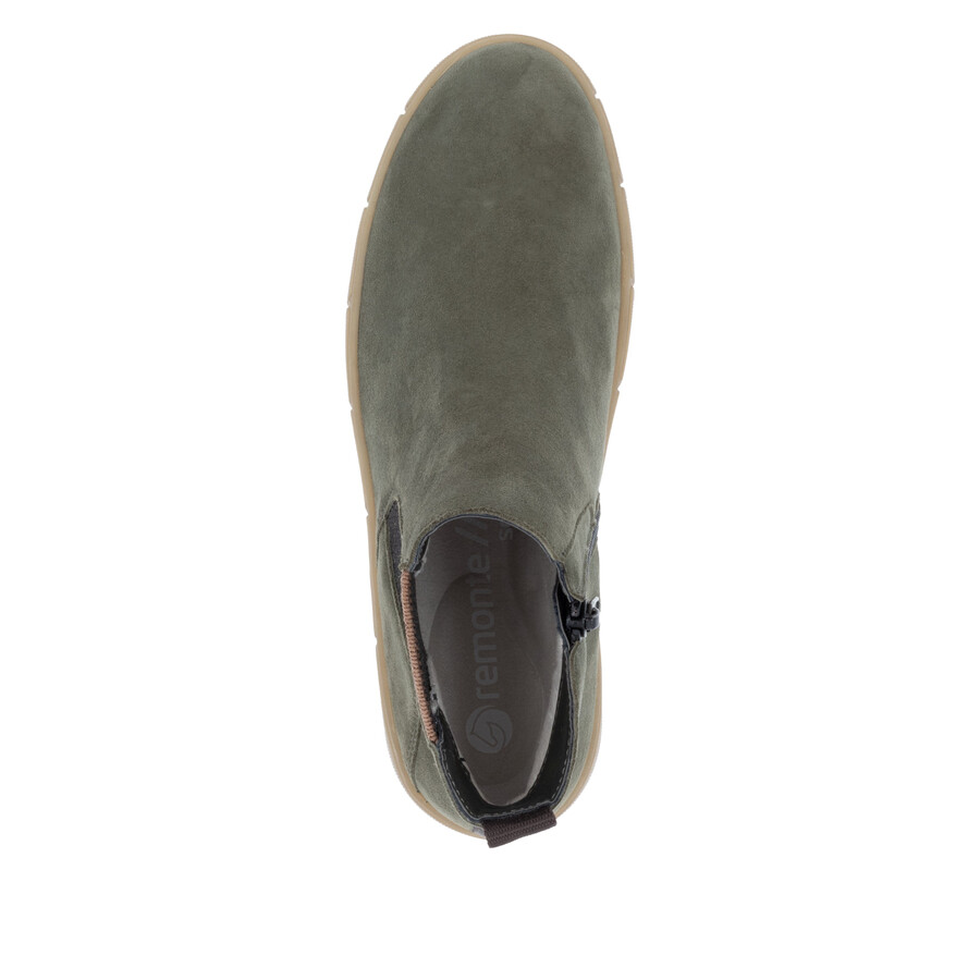 botas verdes con cremallera para mujer remonte d1t71-54