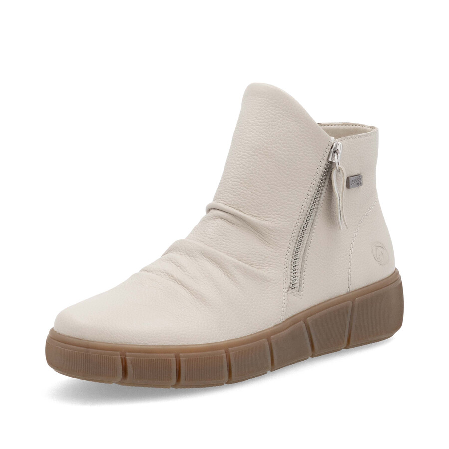 botas beige con cremallera para mujer remonte d1t73-60