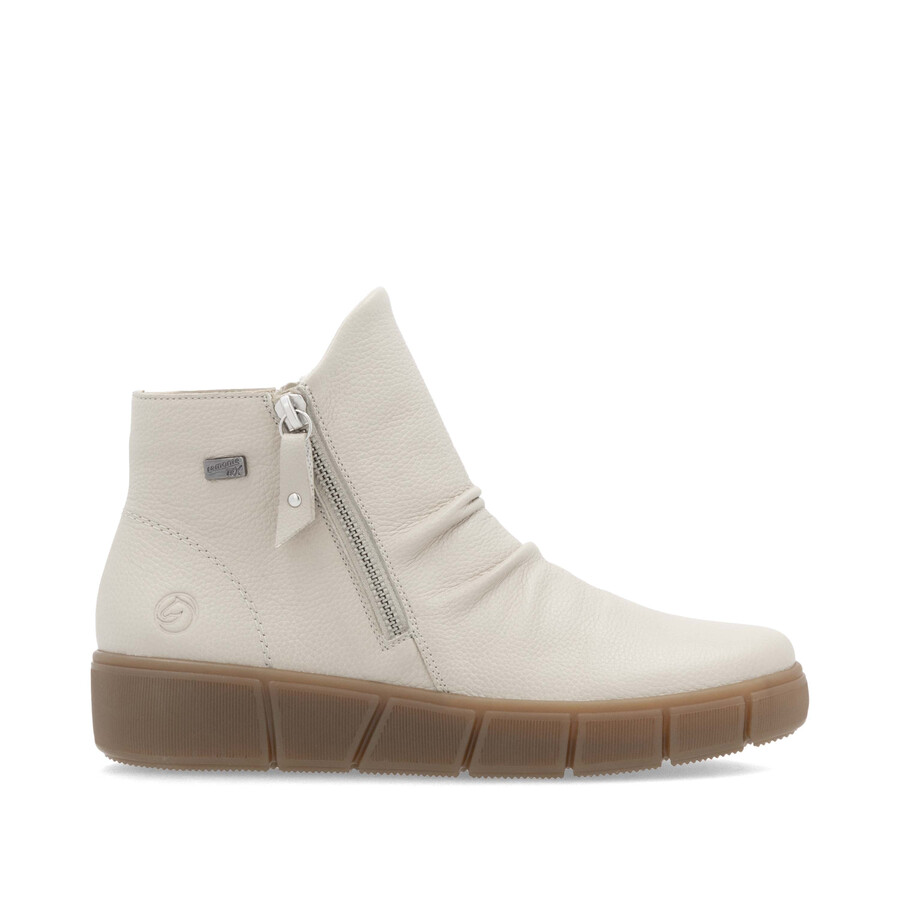 botas beige con cremallera para mujer remonte d1t73-60